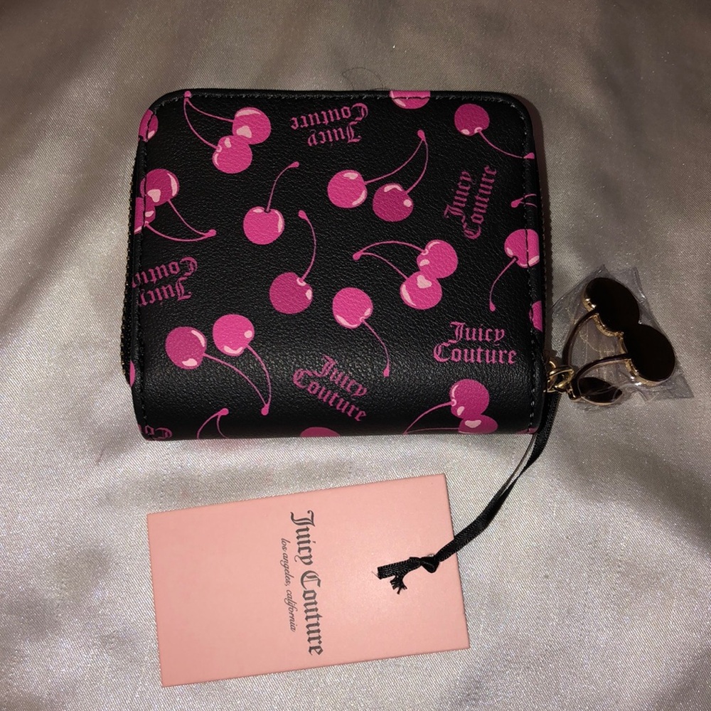 Juicy Couture Black Multi Liquorice Cherry On Top Small ZA Bifold Wallet NWT - Picture 9 of 16